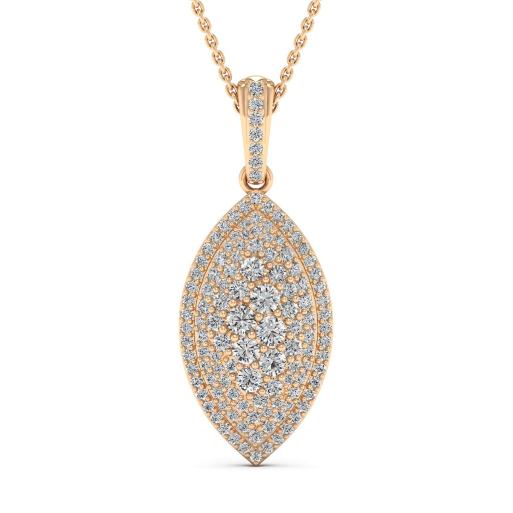 1.15TCW Round Cut Moissanite Leaf Diamond Necklace For Women