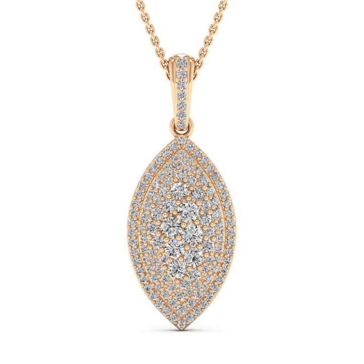 1.15TCW Round Cut Moissanite Leaf Diamond Necklace For Women