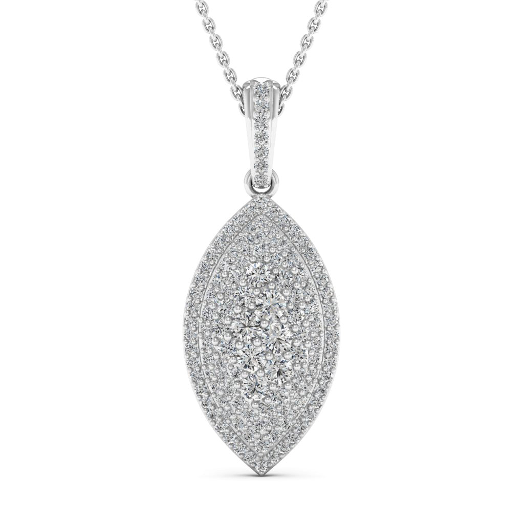 1.15TCW Round Cut Moissanite Leaf Diamond Necklace For Women
