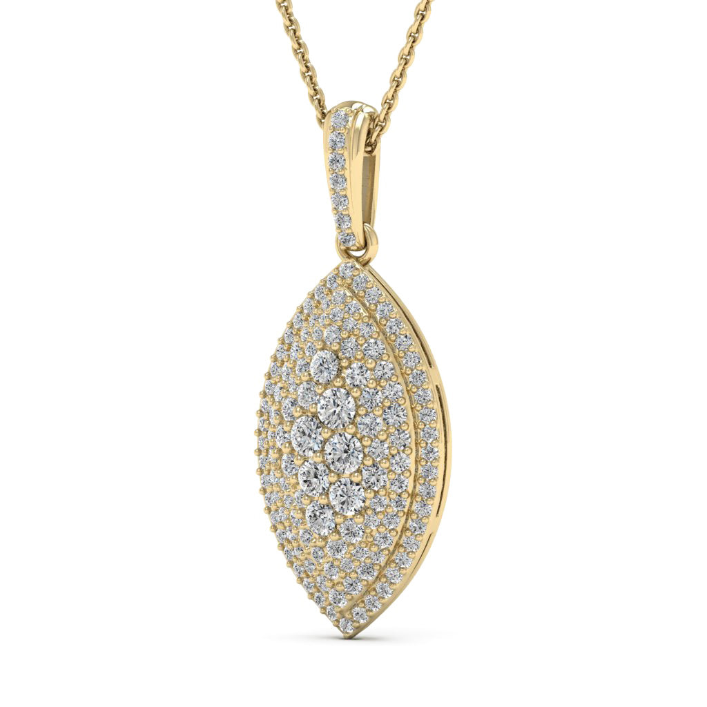 1.15TCW Round Cut Moissanite Leaf Diamond Necklace For Women