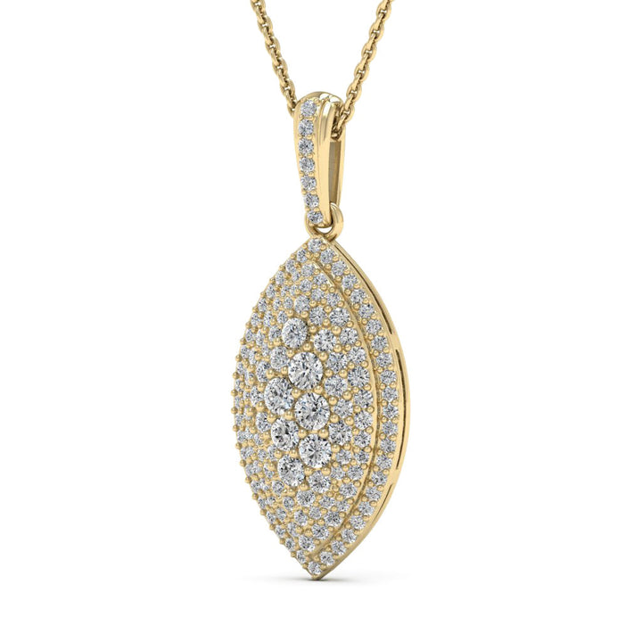 1.15TCW Round Cut Moissanite Leaf Diamond Necklace For Women