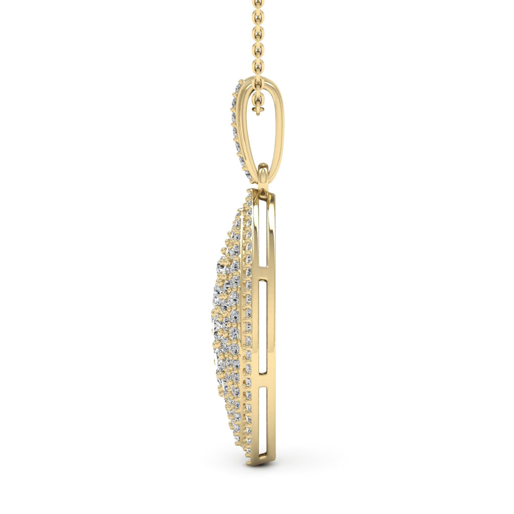 1.15TCW Round Cut Moissanite Leaf Diamond Necklace For Women