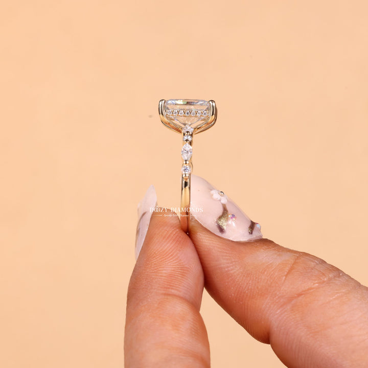 2.50CT - 3.50CT Radiant Cut F/VS2 Lab Grown Diamond Hidden Halo Engagement Ring - Doozy Diamonds