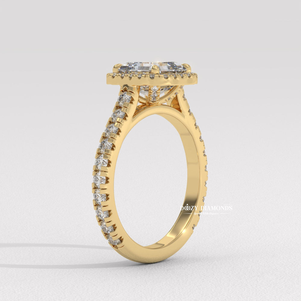 Pave engagement ring
Asscher cut ring
Diamond halo ring
Pave set ring