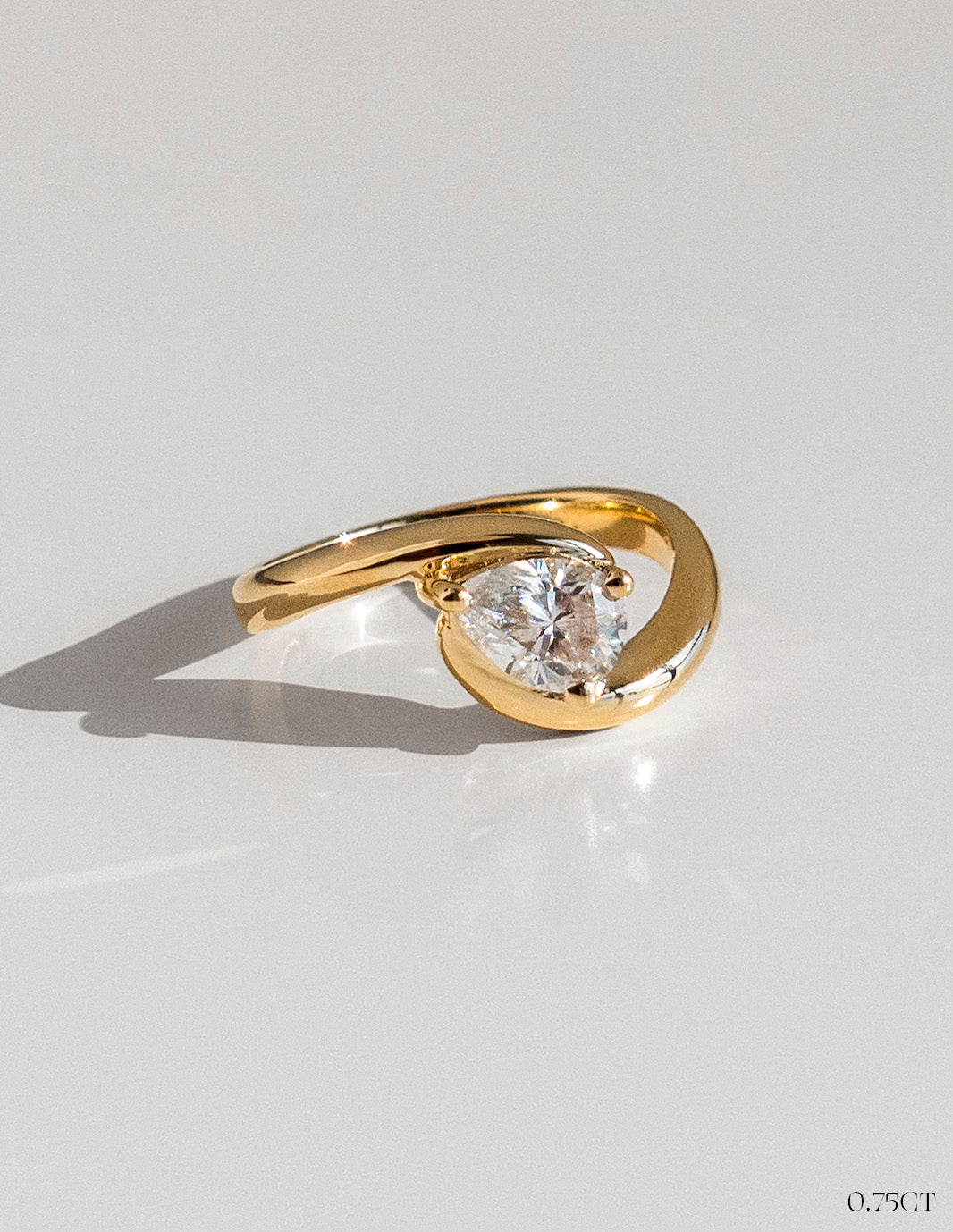 1.0CT-2.0CT Pear Cut Lab Grown Unique Diamond Engagement Ring