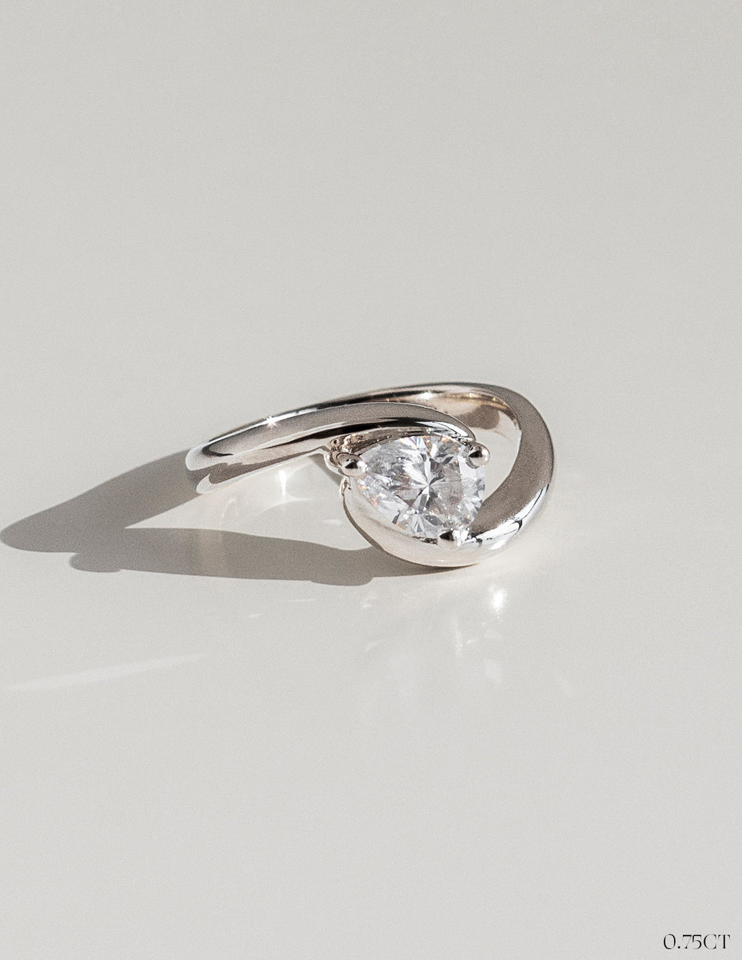 1.0CT-2.0CT Pear Cut Lab Grown Unique Diamond Engagement Ring