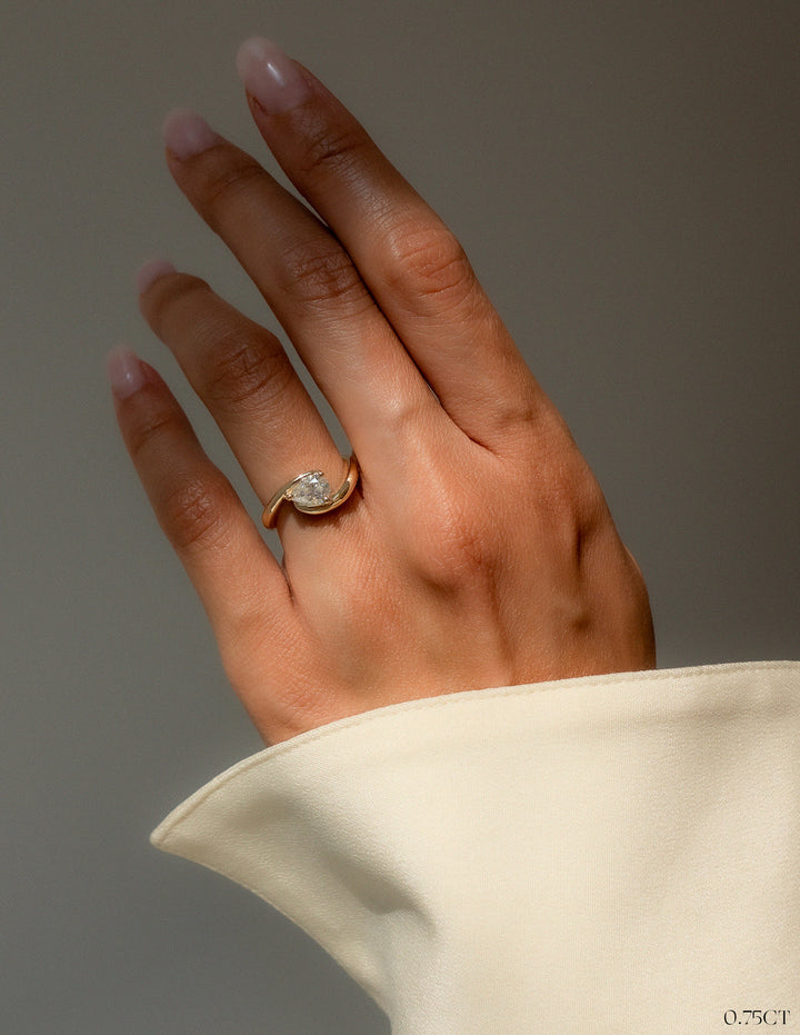 1.0CT-2.0CT Pear Cut Lab Grown Unique Diamond Engagement Ring