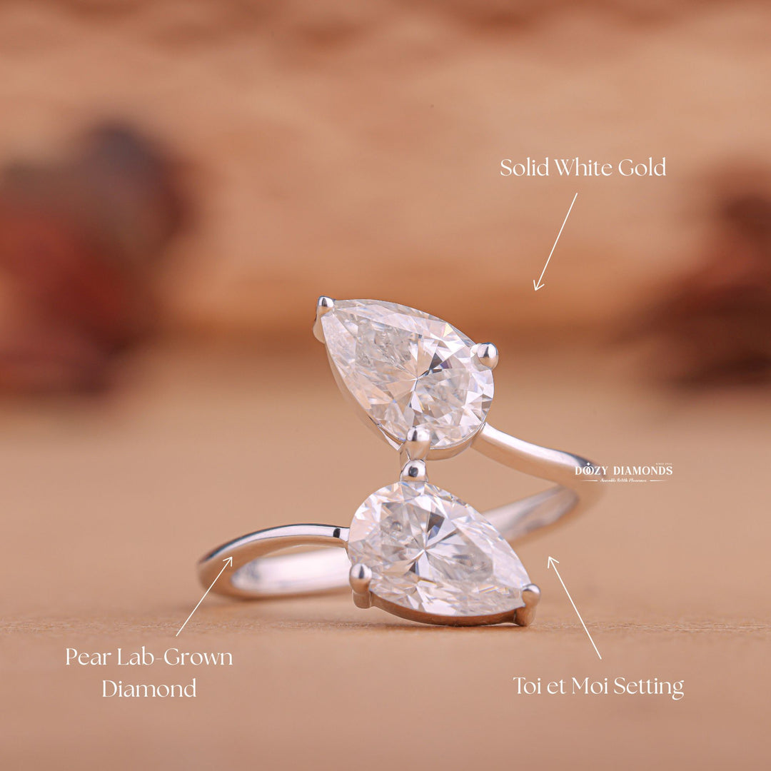 Pear versatile diamond ring, Pear ethical diamond ring, Pear sustainable diamond ring, Pear conflict-free diamond ring, Pear lab-grown diamond ring, 