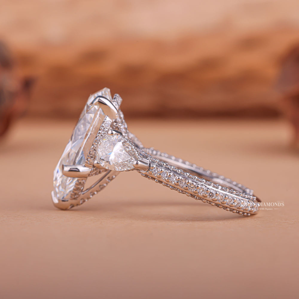 Pear modern diamond ring, Pear three-stone diamond ring, Pear side stone diamond ring, Pear cathedral diamond ring, Pear bezel diamond ring, Pear tension set diamond ring,