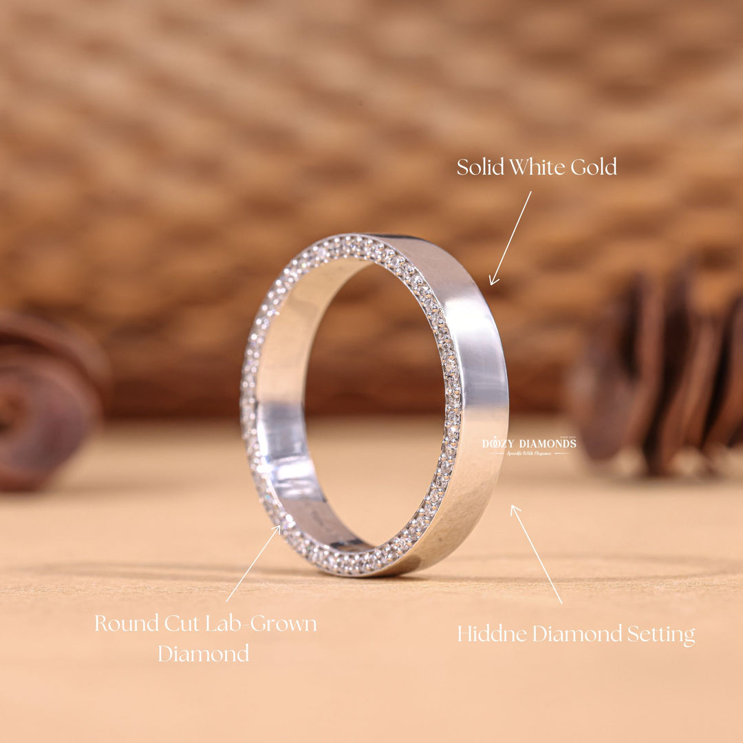 Thin diamond wedding band, Thick diamond wedding band, Princess cut diamond wedding band, Round diamond wedding band, Baguette diamond wedding band