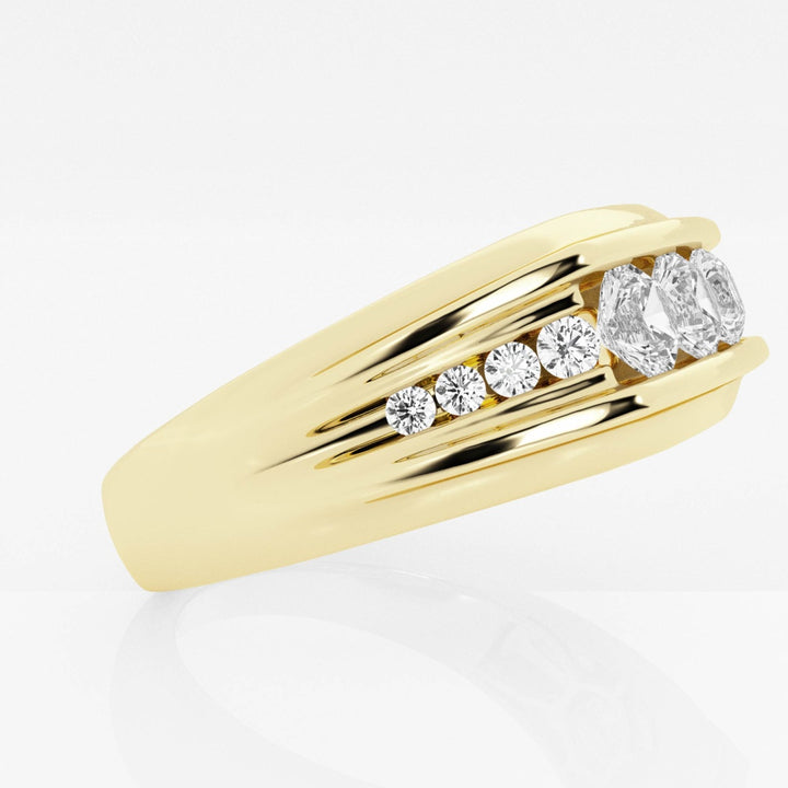 8mm Round Cut Lab Grown Channel Set Men's Wedding Band