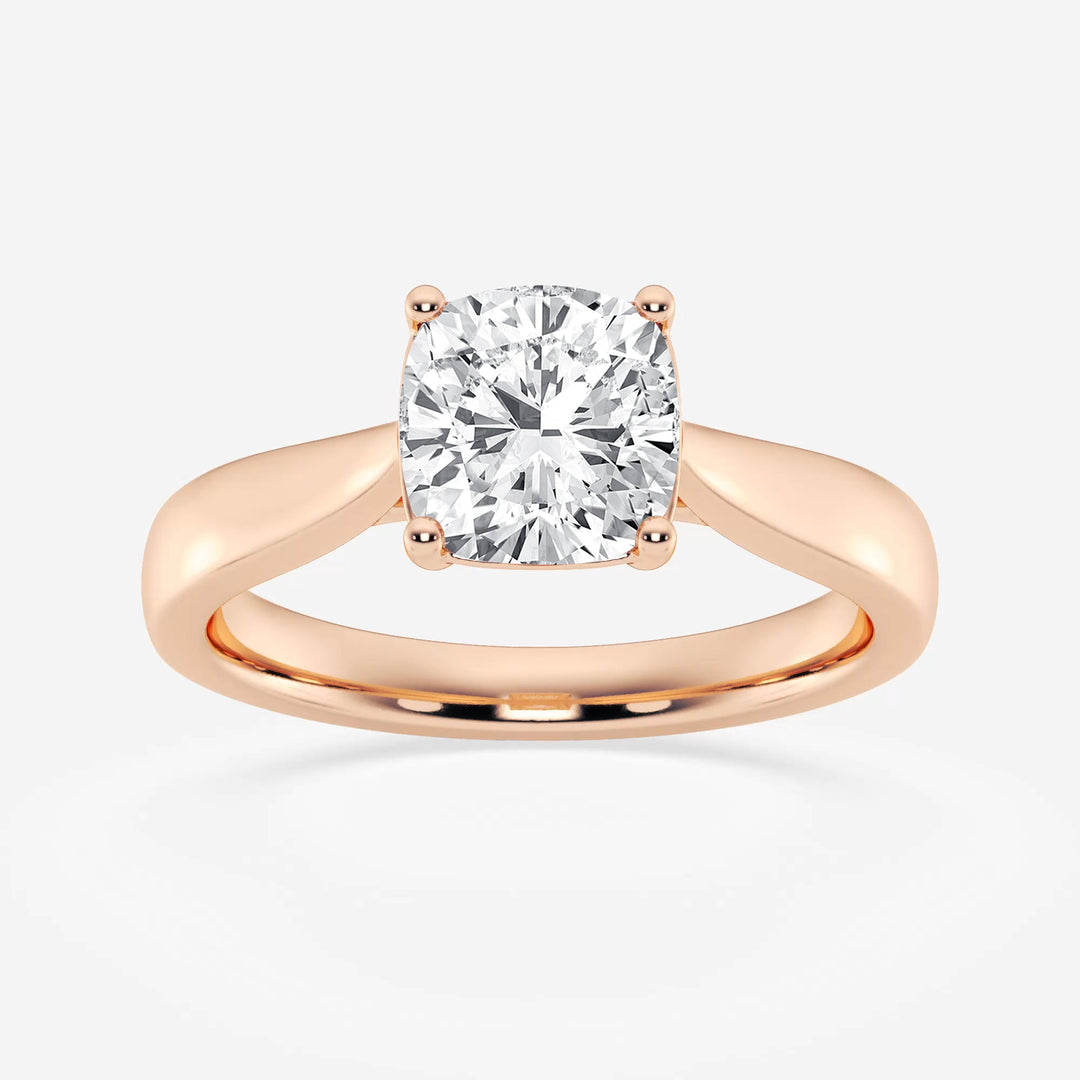 1.0CT Cushion Cut Moissanite Solitaire Diamond Engagement Ring