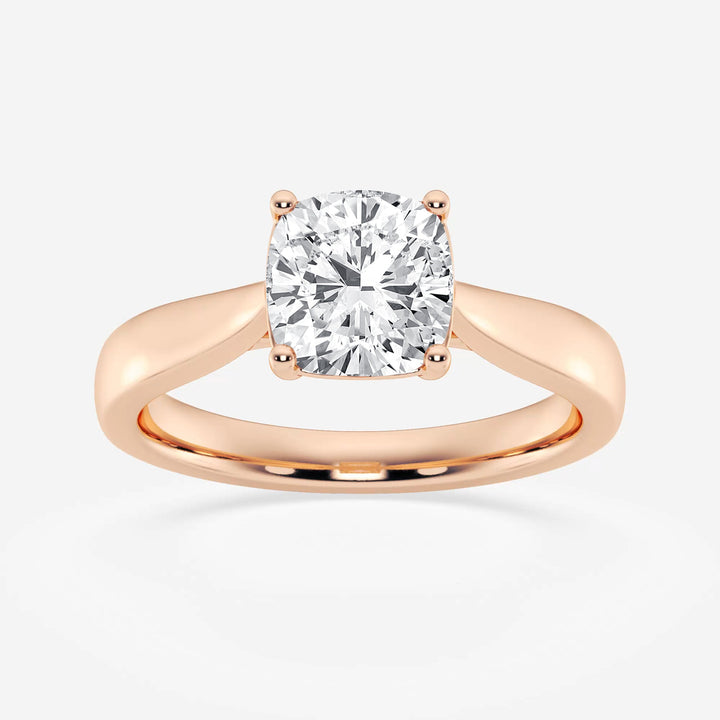 1.0CT Cushion Cut Moissanite Solitaire Diamond Engagement Ring