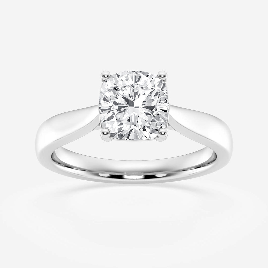 1.0CT Cushion Cut Moissanite Solitaire Diamond Engagement Ring