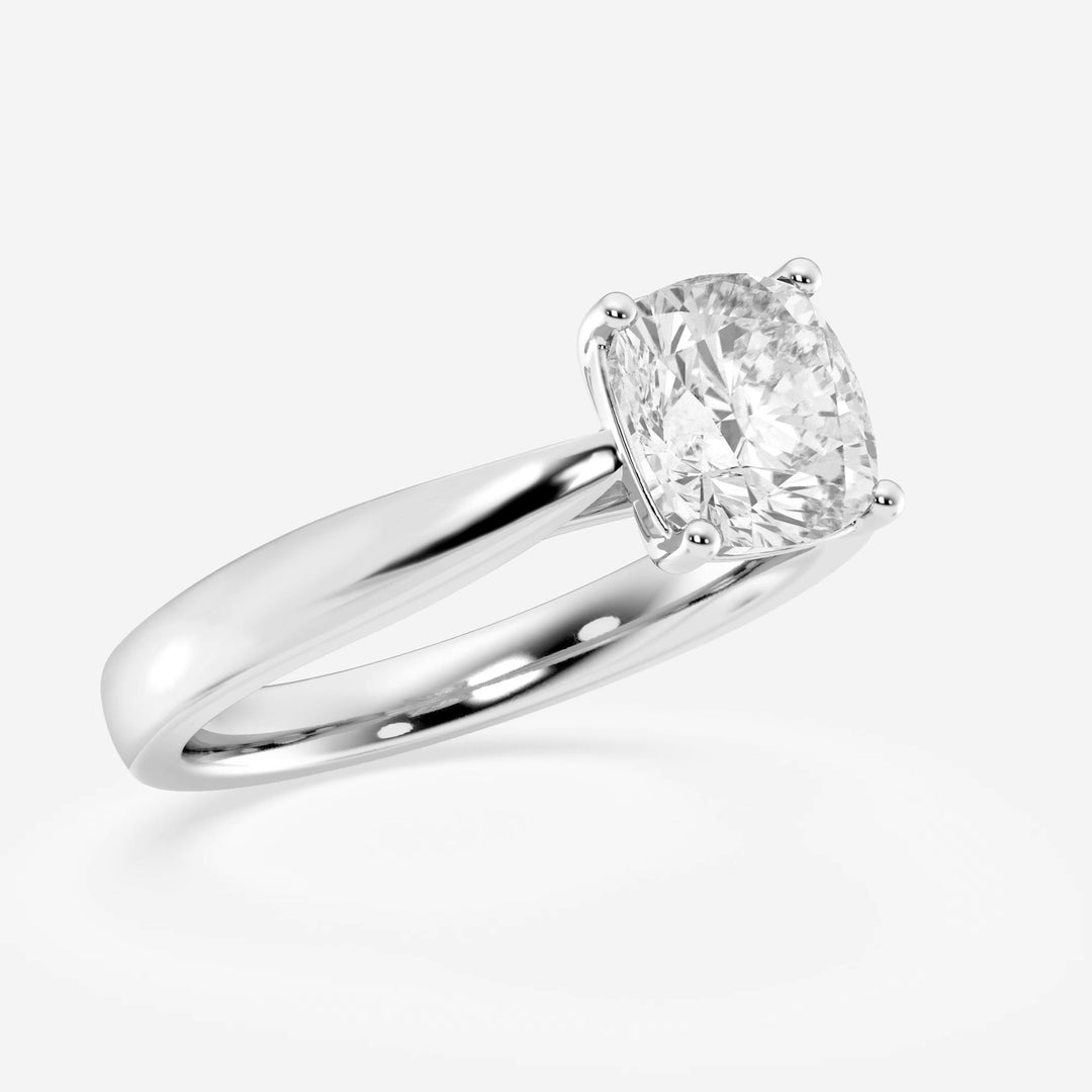 1.0CT Cushion Cut Moissanite Solitaire Diamond Engagement Ring
