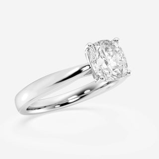 1.0CT Cushion Cut Moissanite Solitaire Diamond Engagement Ring