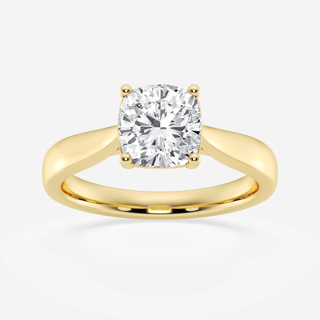 1.0CT Cushion Cut Moissanite Solitaire Diamond Engagement Ring