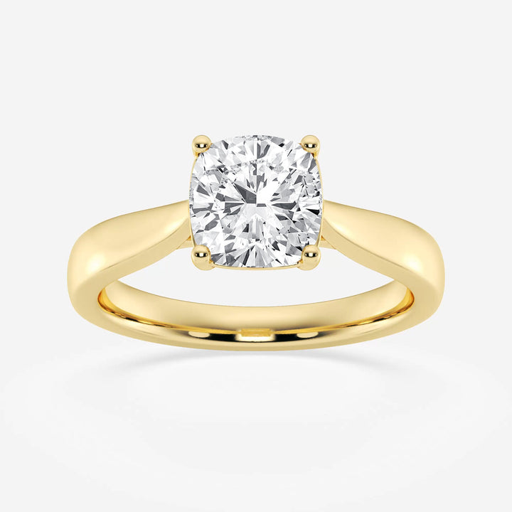 1.0CT Cushion Cut Moissanite Solitaire Diamond Engagement Ring