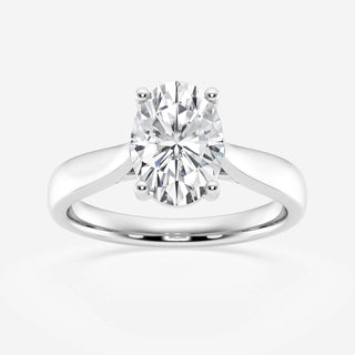 1.0CT Oval Cut Moissanite Diamond Trellis Solitaire Engagement Ring