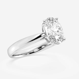 1.0CT Oval Cut Moissanite Diamond Trellis Solitaire Engagement Ring