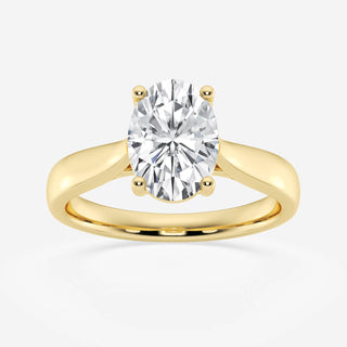 1.0CT Oval Cut Moissanite Diamond Trellis Solitaire Engagement Ring