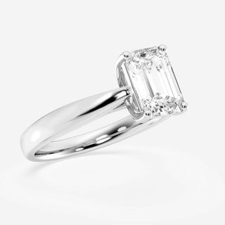 1.0CT Emerald Cut Moissanite Solitaire Diamond Engagement Ring