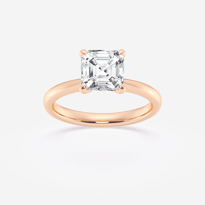 1.0CT Asscher Cut Moissanite Diamond Petite Solitaire Engagement Ring