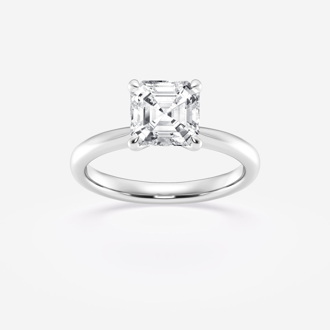 1.0CT Asscher Cut Moissanite Diamond Petite Solitaire Engagement Ring