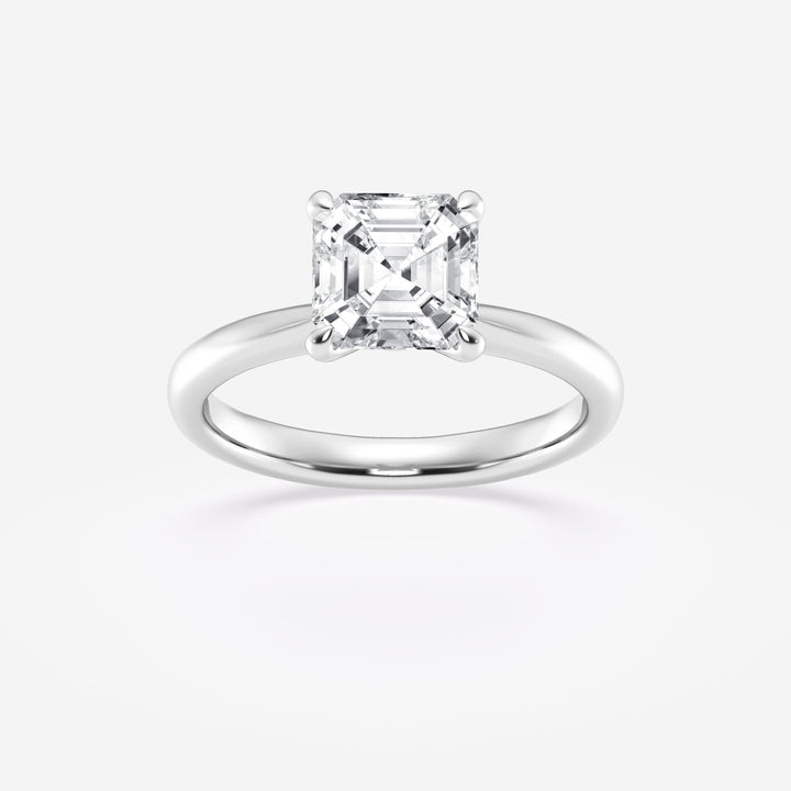 1.0CT Asscher Cut Moissanite Diamond Petite Solitaire Engagement Ring