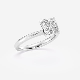 1.0CT Asscher Cut Moissanite Diamond Petite Solitaire Engagement Ring