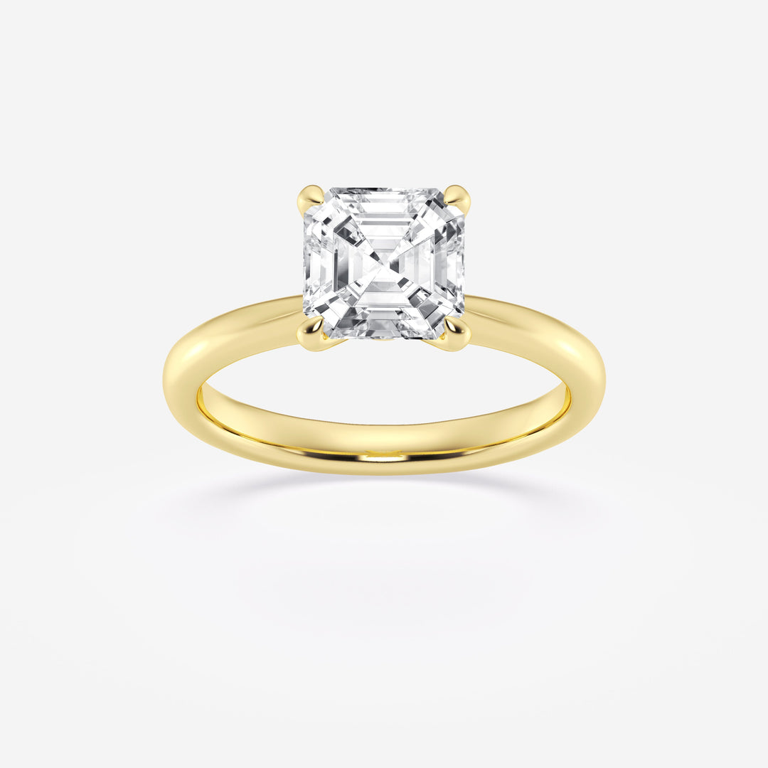 1.0CT Asscher Cut Moissanite Diamond Petite Solitaire Engagement Ring