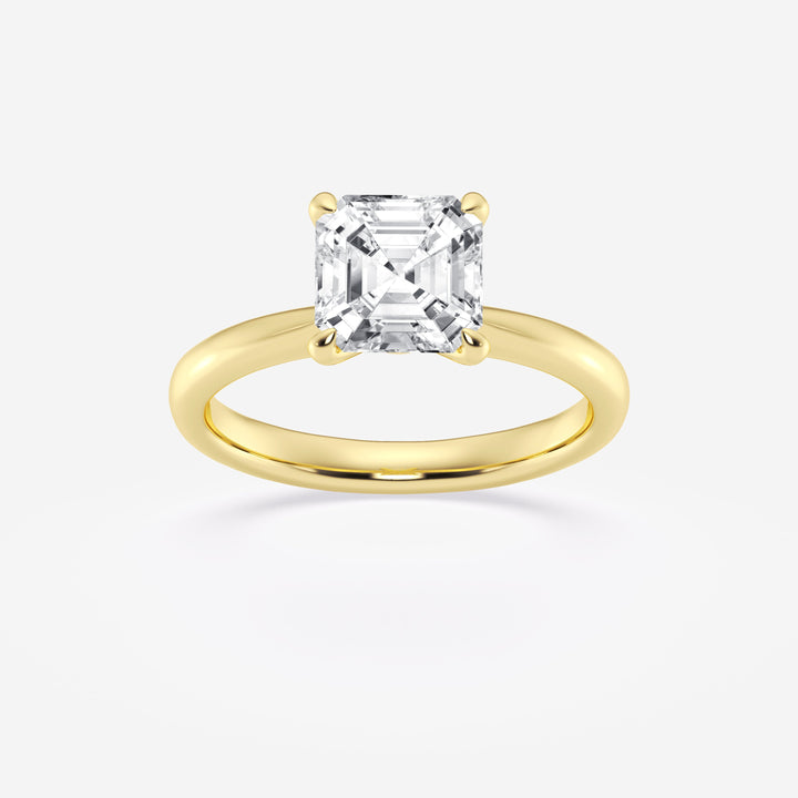 1.0CT Asscher Cut Moissanite Diamond Petite Solitaire Engagement Ring