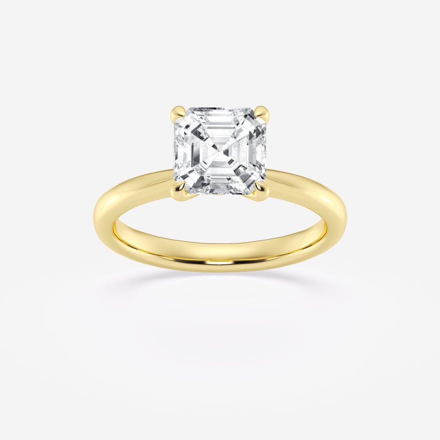 1.0CT Asscher Cut Moissanite Diamond Petite Solitaire Engagement Ring