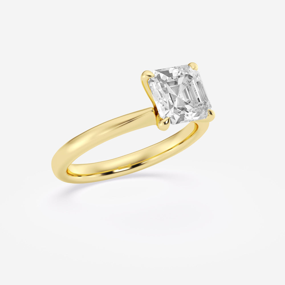 1.0CT Asscher Cut Moissanite Diamond Petite Solitaire Engagement Ring