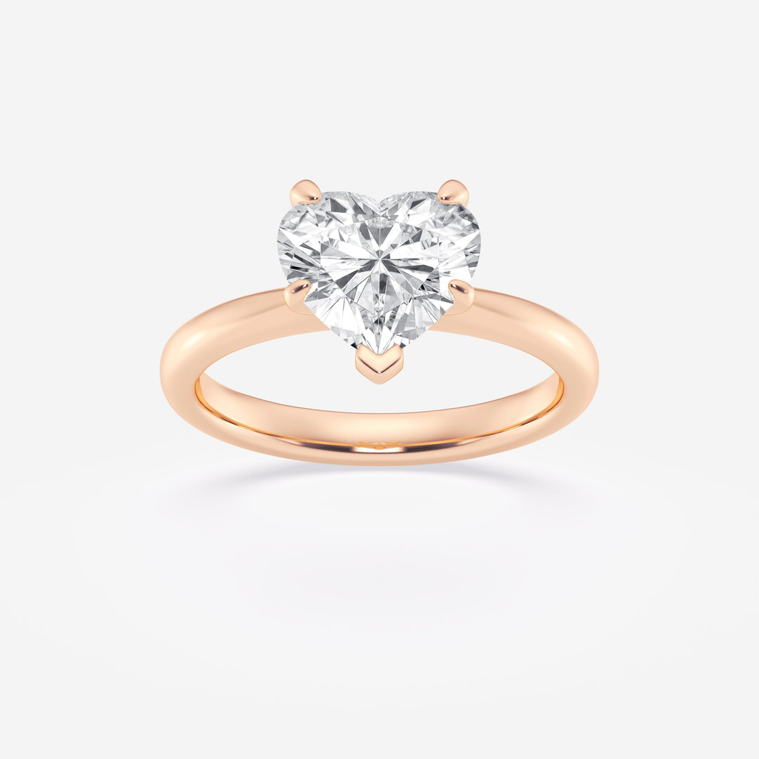 1.0CT Heart Cut Moissanite Solitaire Diamond Engagement Ring