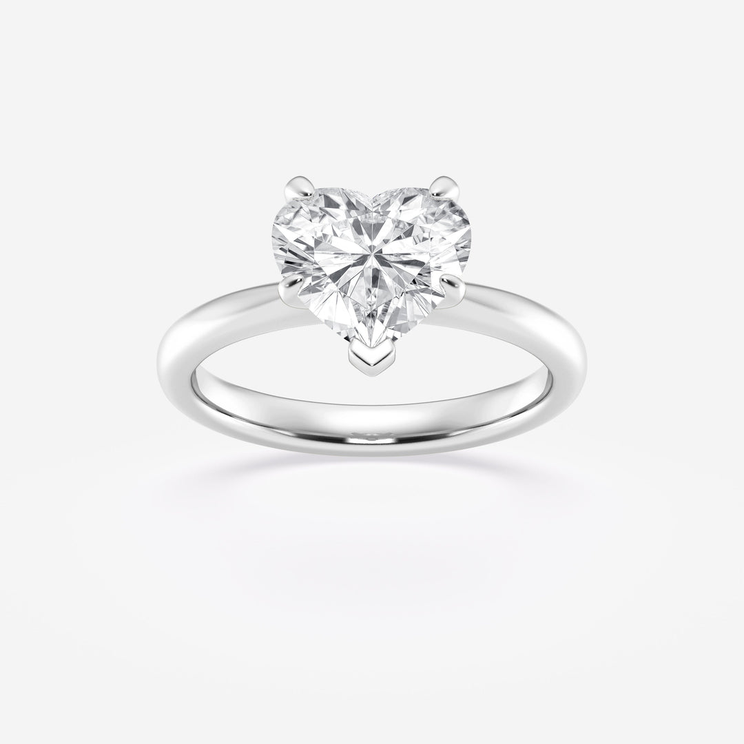 1.0CT Heart Cut Moissanite Solitaire Diamond Engagement Ring