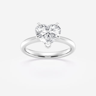 1.0CT Heart Cut Moissanite Solitaire Diamond Engagement Ring