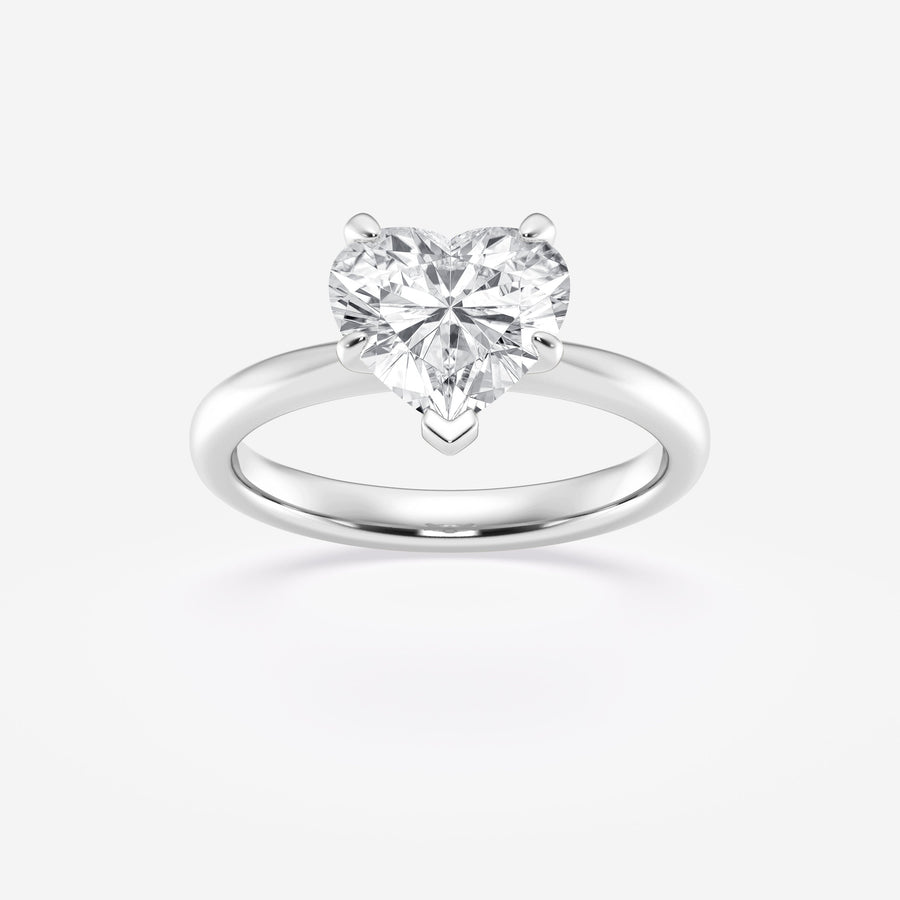 1.0CT Heart Cut Moissanite Solitaire Diamond Engagement Ring