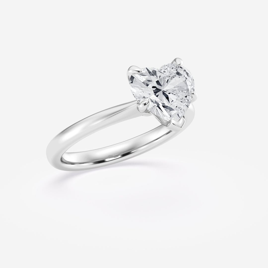 1.0CT Heart Cut Moissanite Solitaire Diamond Engagement Ring