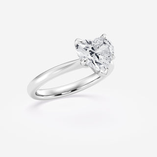 1.0CT Heart Cut Moissanite Solitaire Diamond Engagement Ring