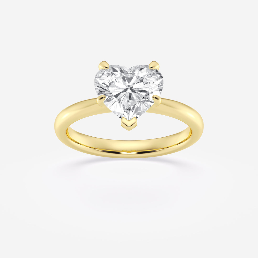 1.0CT Heart Cut Moissanite Solitaire Diamond Engagement Ring