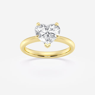 1.0CT Heart Cut Moissanite Solitaire Diamond Engagement Ring