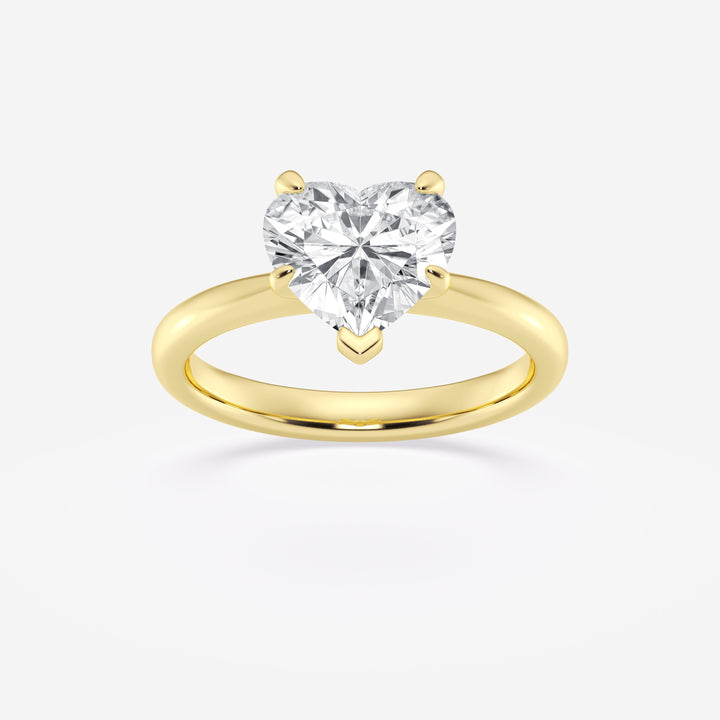 1.0CT Heart Cut Moissanite Solitaire Diamond Engagement Ring