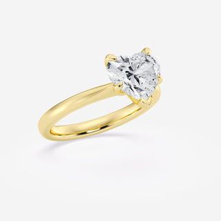 1.0CT Heart Cut Moissanite Solitaire Diamond Engagement Ring