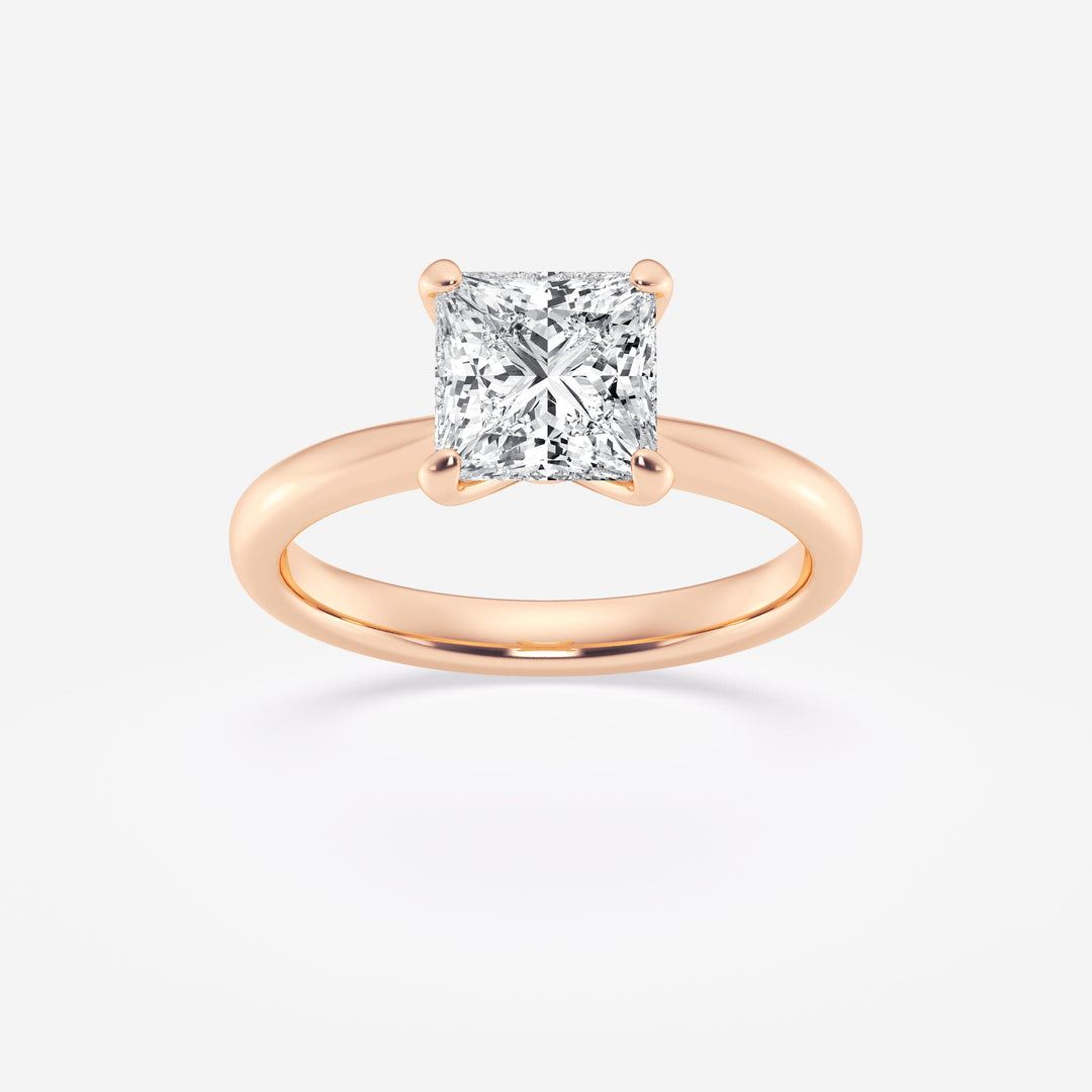 1.0CT Princess Cut Moissanite Petite Solitaire Diamond Engagement Ring