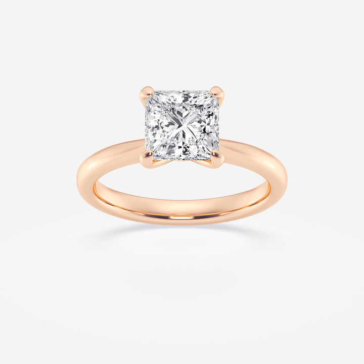 1.0CT Princess Cut Moissanite Petite Solitaire Diamond Engagement Ring