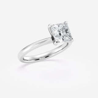 1.0CT Princess Cut Moissanite Petite Solitaire Diamond Engagement Ring