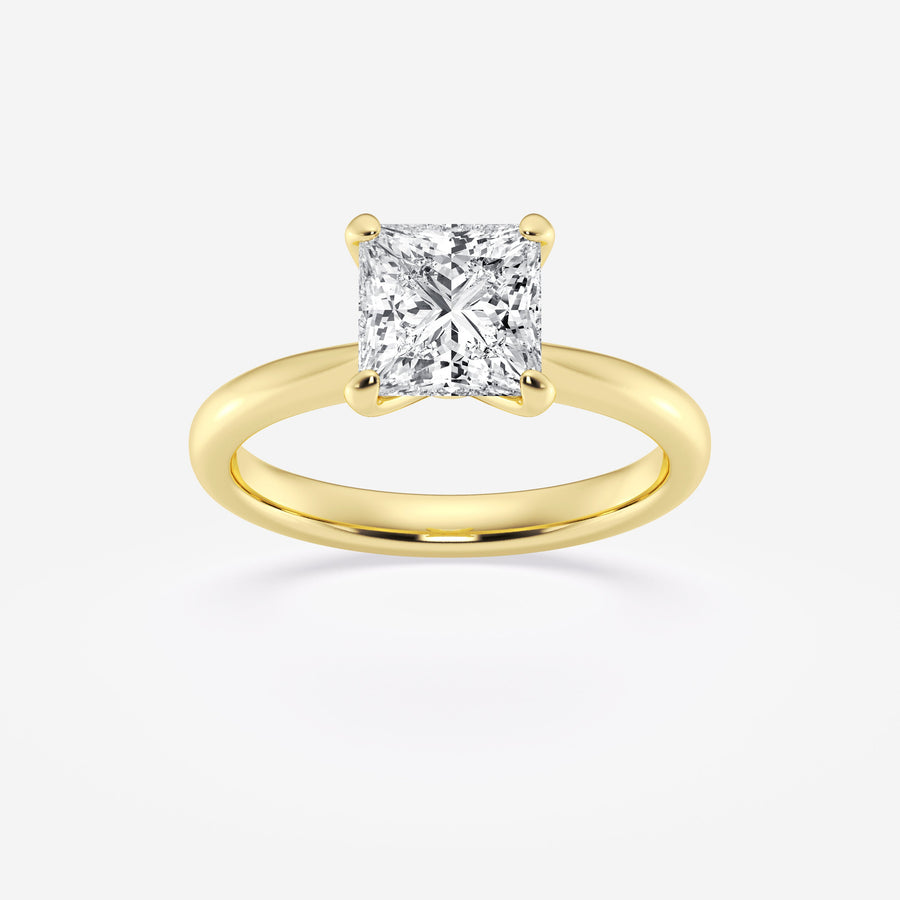 1.0CT Princess Cut Moissanite Petite Solitaire Diamond Engagement Ring