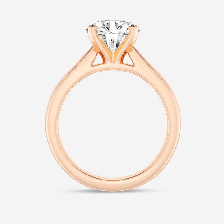 1.0 CT Round Cut Moissanite Cathedral Solitaire Diamond Engagement Ring