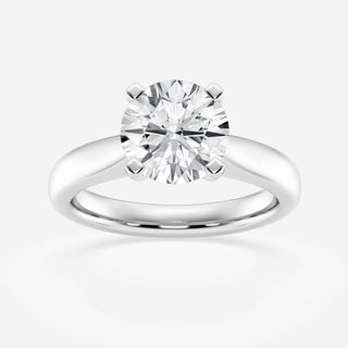 1.0 CT Round Cut Moissanite Cathedral Solitaire Diamond Engagement Ring